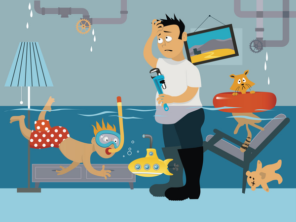 Illustration av stopp i avloppet. iStock 514379330